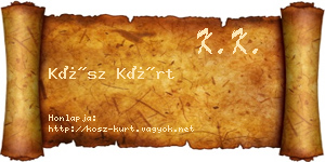 Kósz Kürt névjegykártya